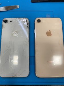 iPhone8の背面の修理写真①‐iPhone修理パソコン修理のEyeSmart